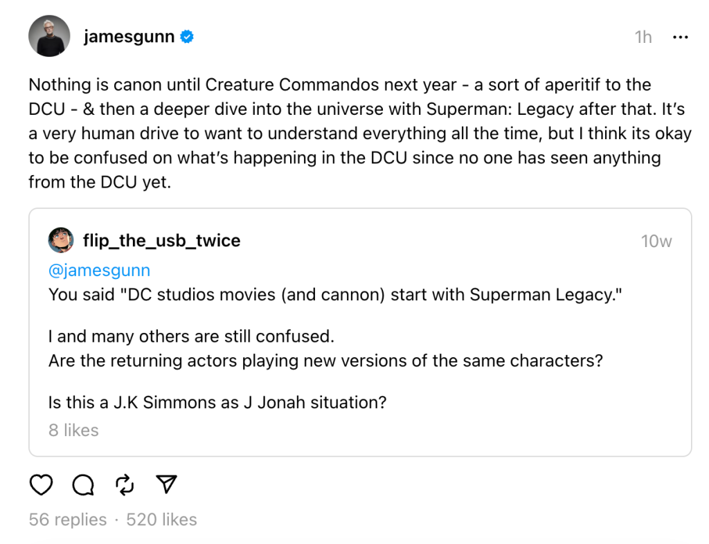 James Gunn DCU canon DC actors