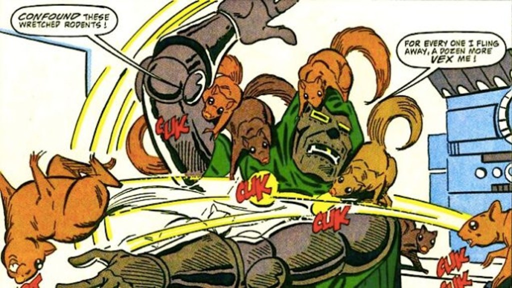 Doctor Doom fighting squirrels