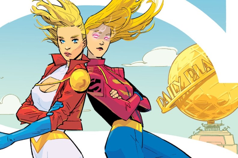 Power Girl and Supergirl from Power Girl 6 cover cropped