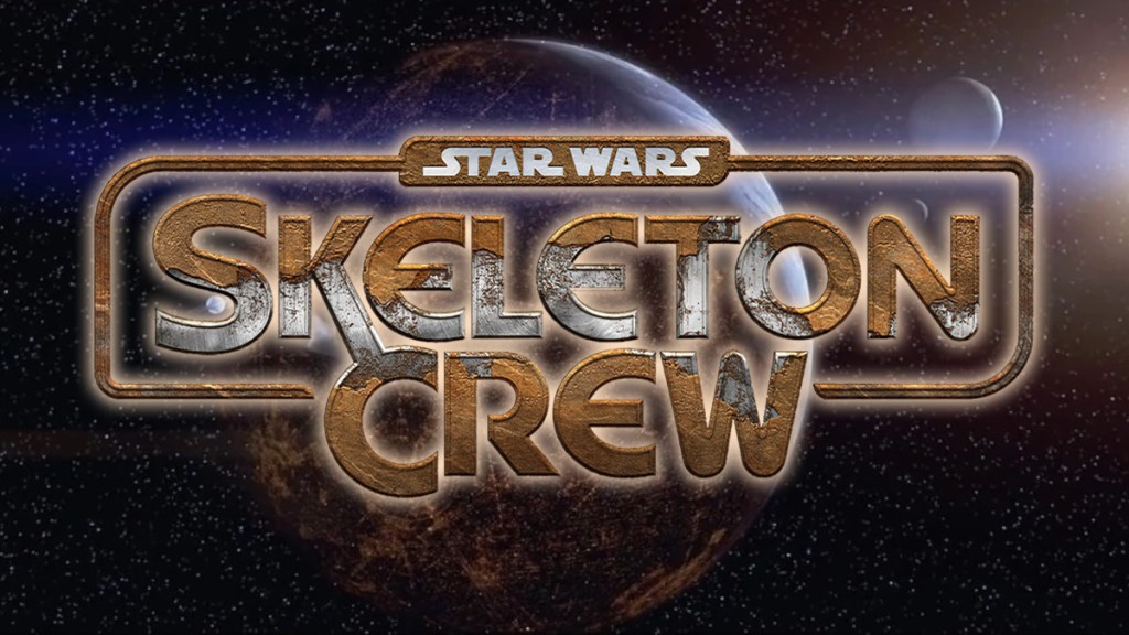 Skeleton Crew logo in front of a shot of a Star Wars planet.