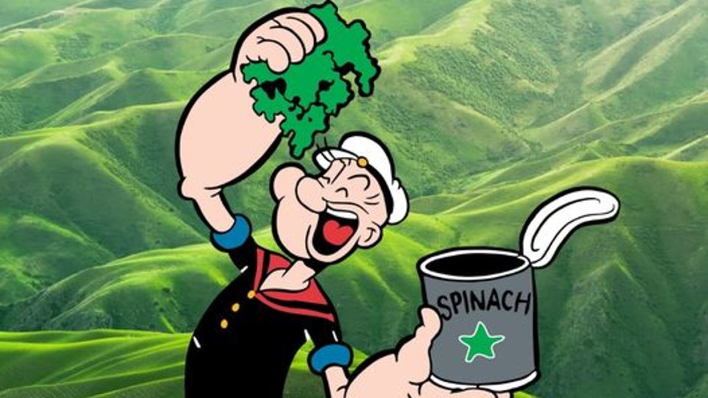 Popeye the Sailor Man eating spinach