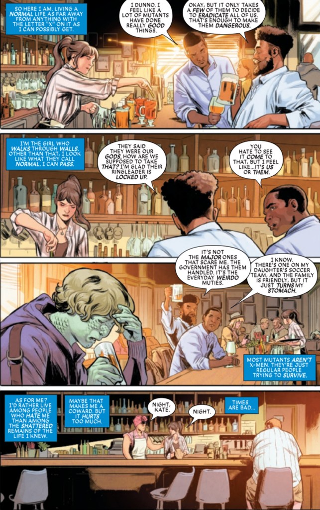 Kitty Pryde works as bartender in Exceptional X-Men 1