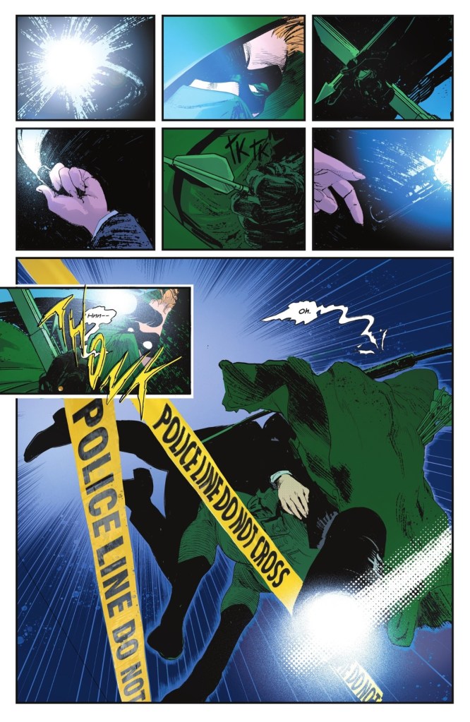 Oliver Queen fights a cop in Green Arrow 18