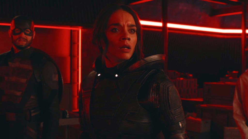 John Walker (Wyatt Russell) and Ghost (Hannah John-Kamen) in Thunderbolts*.