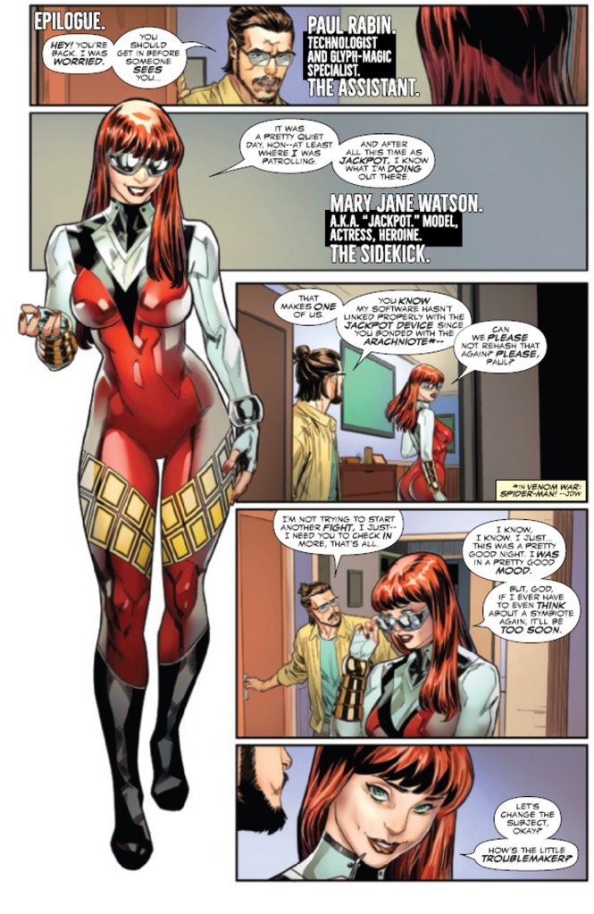 Mary Jane Jackpot argues with Paul in All-New Venom 1