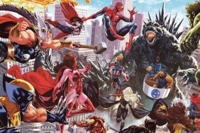 Godzilla Destroys the Marvel Universe 1 wraparound cover cropped by Mark Brooks