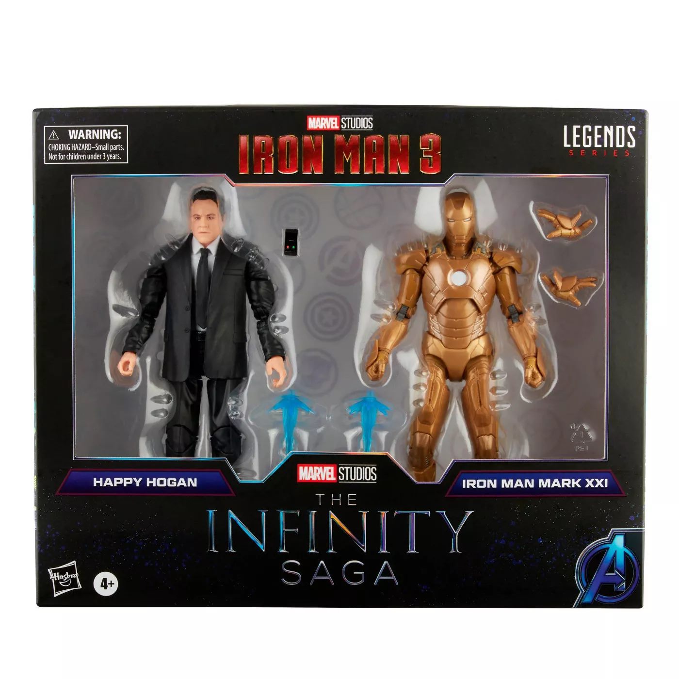 Happy Hogan and Iron Man Mark XXI packaged