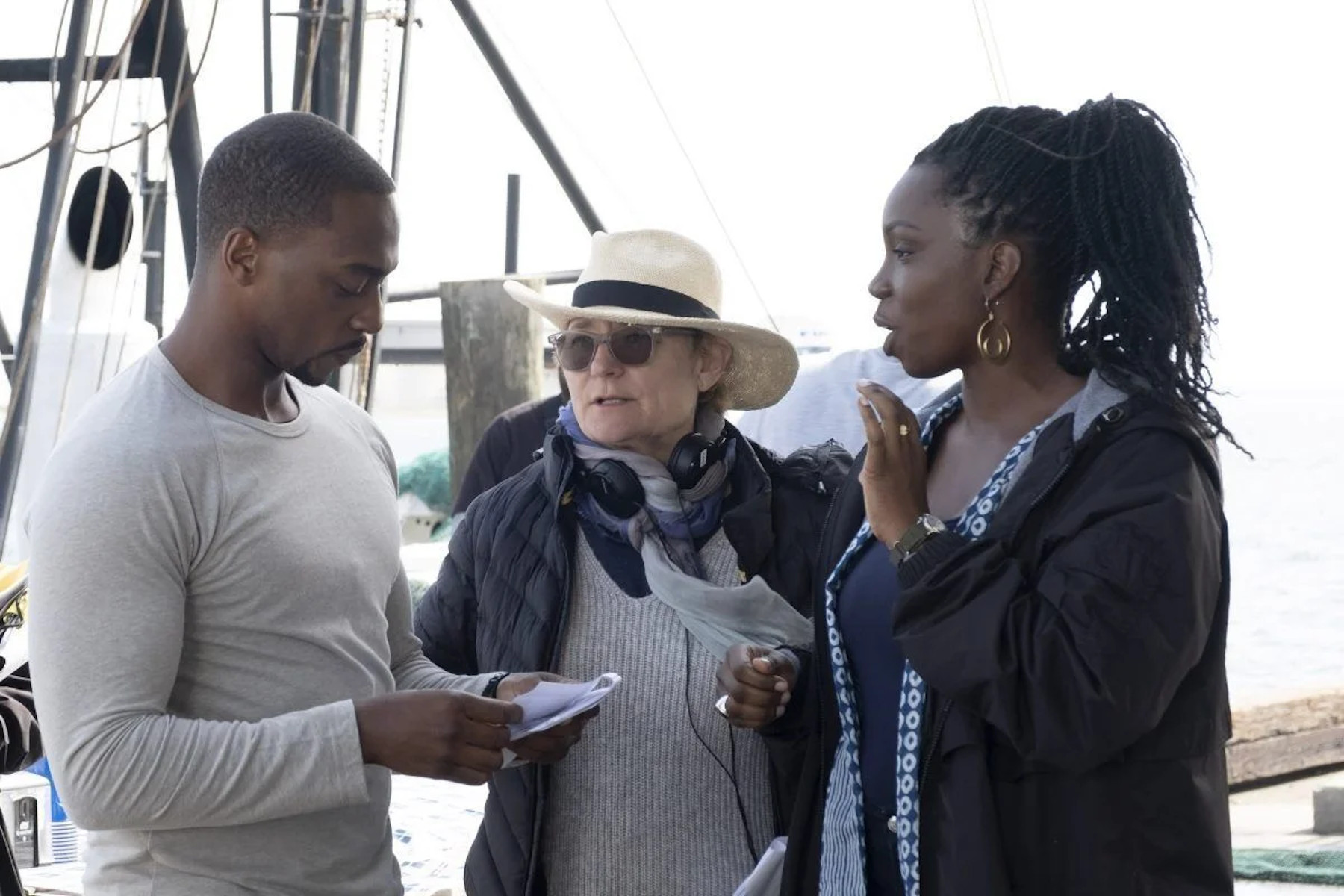 Anthony Mackie, Director Kari Skogland, and Adepero Oduye