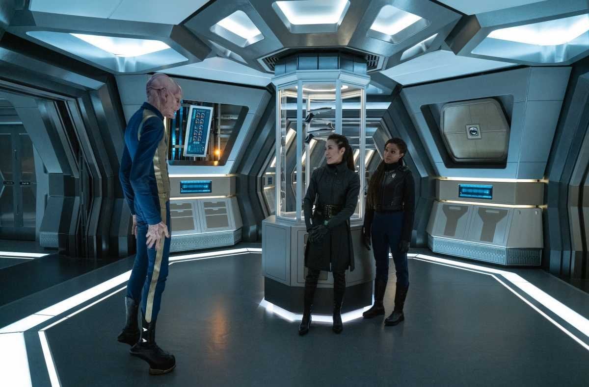 Doug Jones as Capt. Saru, Michelle Yeoh as Georgiou and Sonequa Martin-Green as Commander Burnham