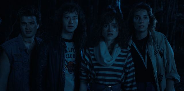 Steve (Joe Keery), Eddie (Joseph Quinn), Nancy (Natalia Dyer) and Robin (Maya Hawke) might just be in over their heads.