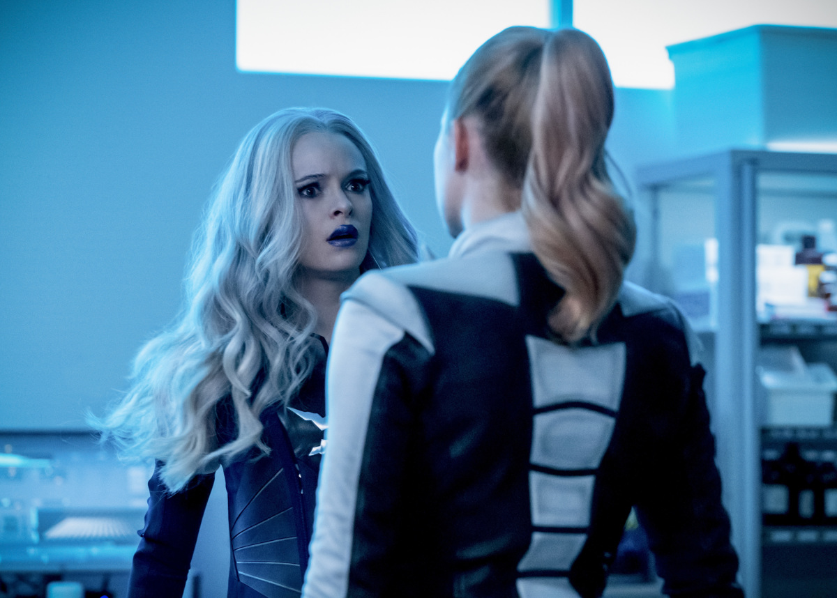 Danielle Panabaker as Killer Frost and Natalie Sharp as Sunshine